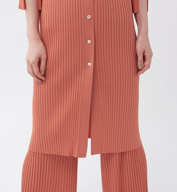 qualite「【WEB・一部店舗限定】《セットアップ対応》リブニットロングカーディガン」|カーディガン|