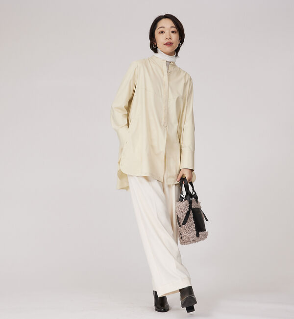 qualite「サイドボタンドレープブラウス」|シャツ・ブラウス|