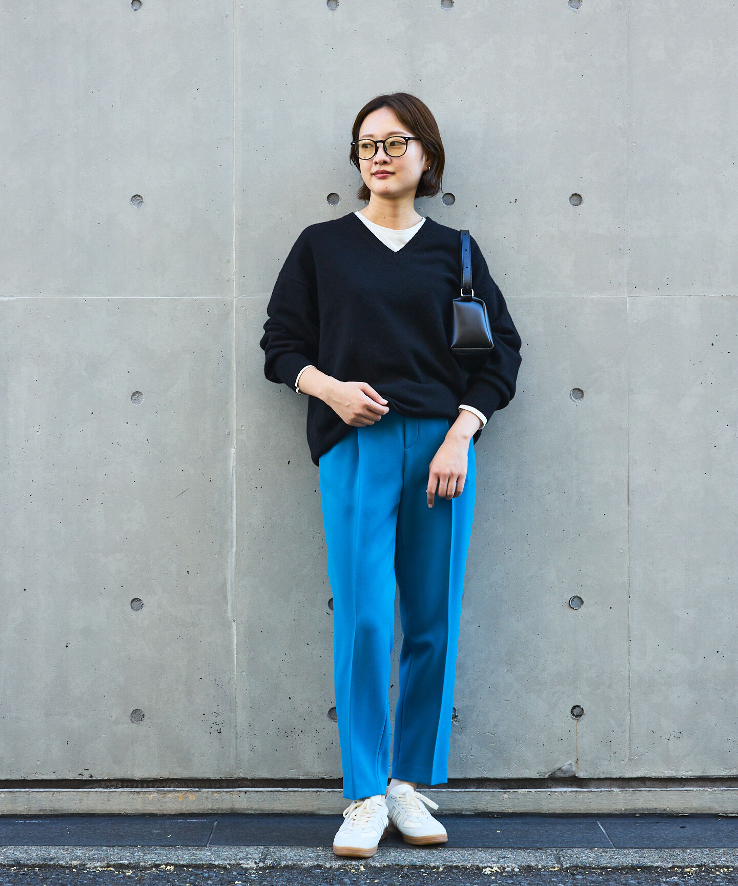 qualite「【ブルー】ダブルクロスセンタープレスパンツ」|その他|