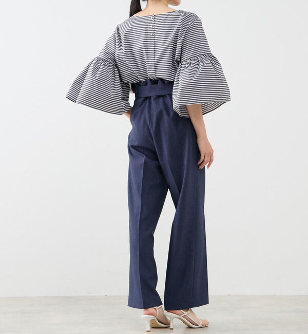 TIARA「ボーダーベルスリーブ2WAYブラウス」|シャツ・ブラウス|