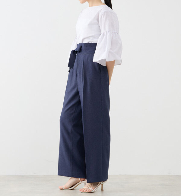 TIARA「ボーダーベルスリーブ2WAYブラウス」|シャツ・ブラウス|