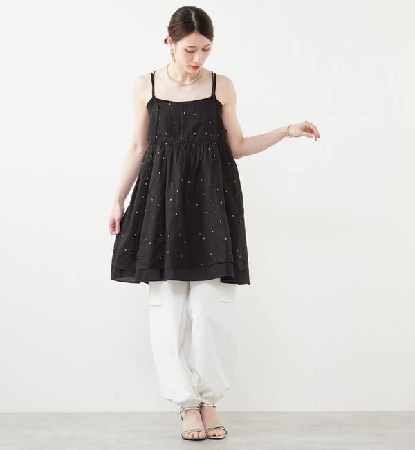SOFFITTO「ドット刺繍キャミワンピース」|ワンピース|