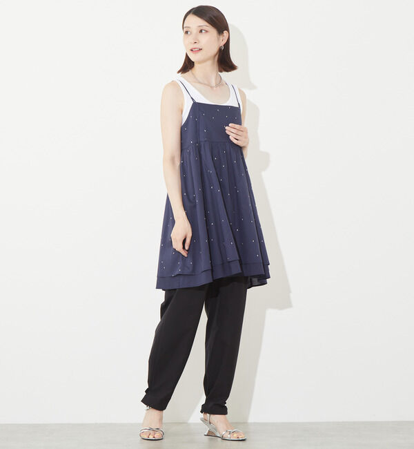SOFFITTO「ドット刺繍キャミワンピース」|ワンピース|