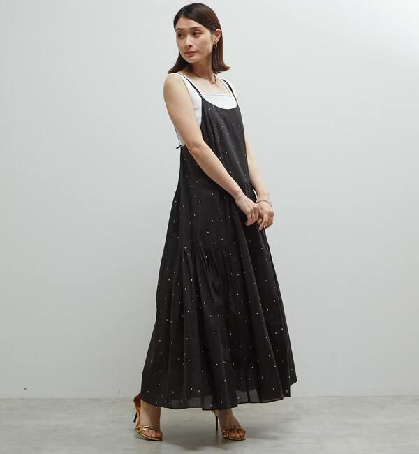 Soffitto「インド綿ドット刺繍キャミティアードワンピース」|ワンピース|