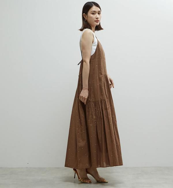 Soffitto「インド綿ドット刺繍キャミティアードワンピース」|ワンピース|