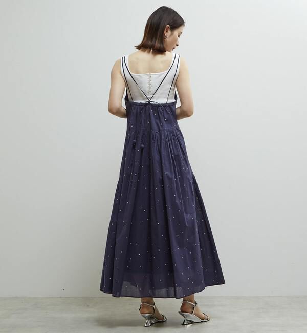 Soffitto「インド綿ドット刺繍キャミティアードワンピース」|ワンピース|