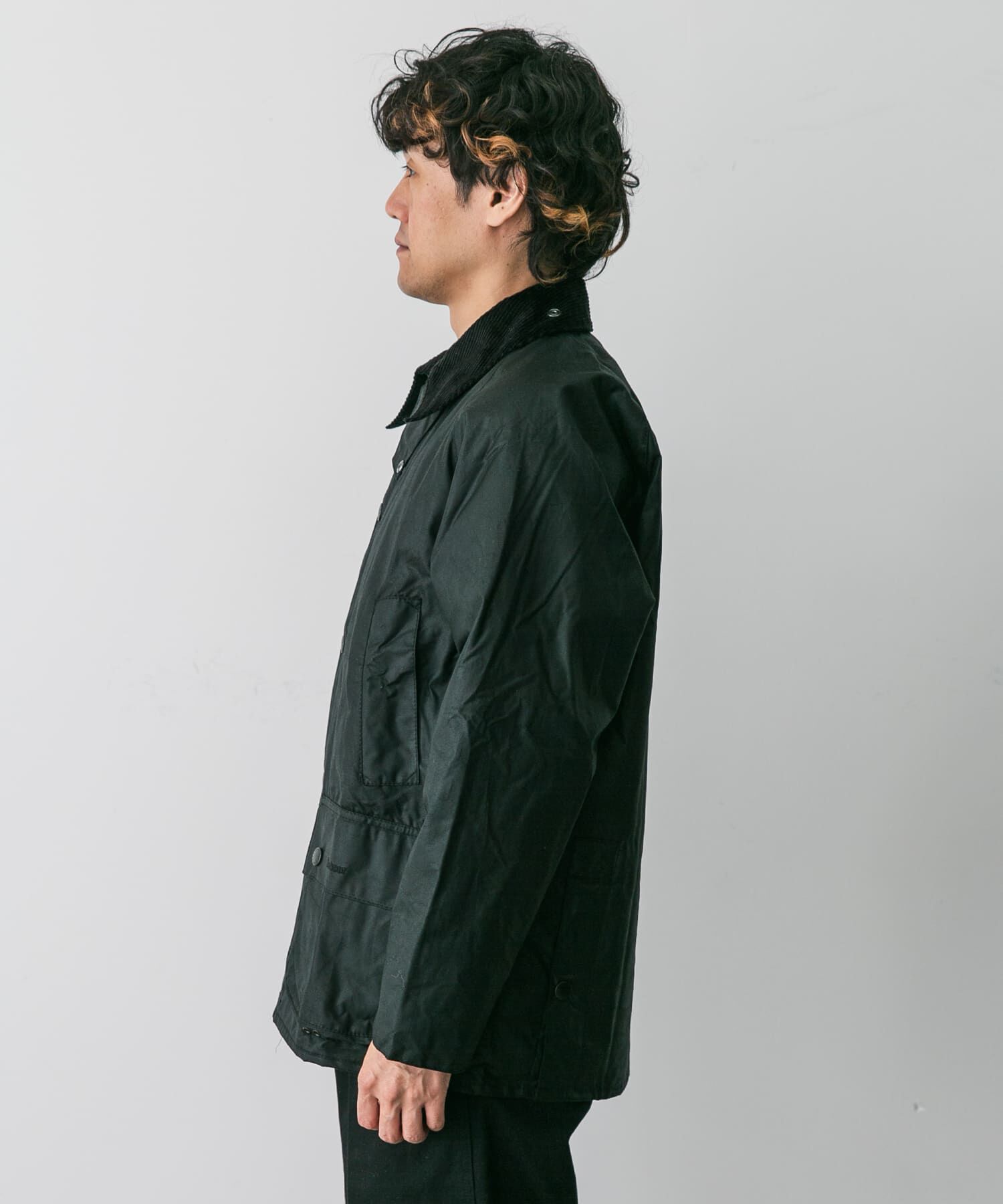 URBAN RESEARCH DOORS「Barbour　BEDALE WAX JACKET」|ノーカラーコート|