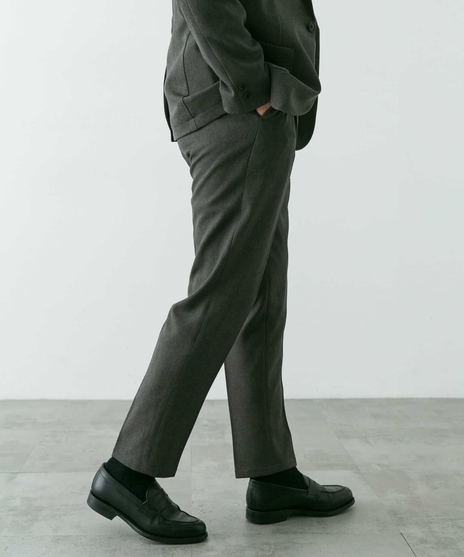 URBAN RESEARCH DOORS「LIFE STYLE TAILOR　ブラッシュドウールライクストレッチパンツ」|スラックス|