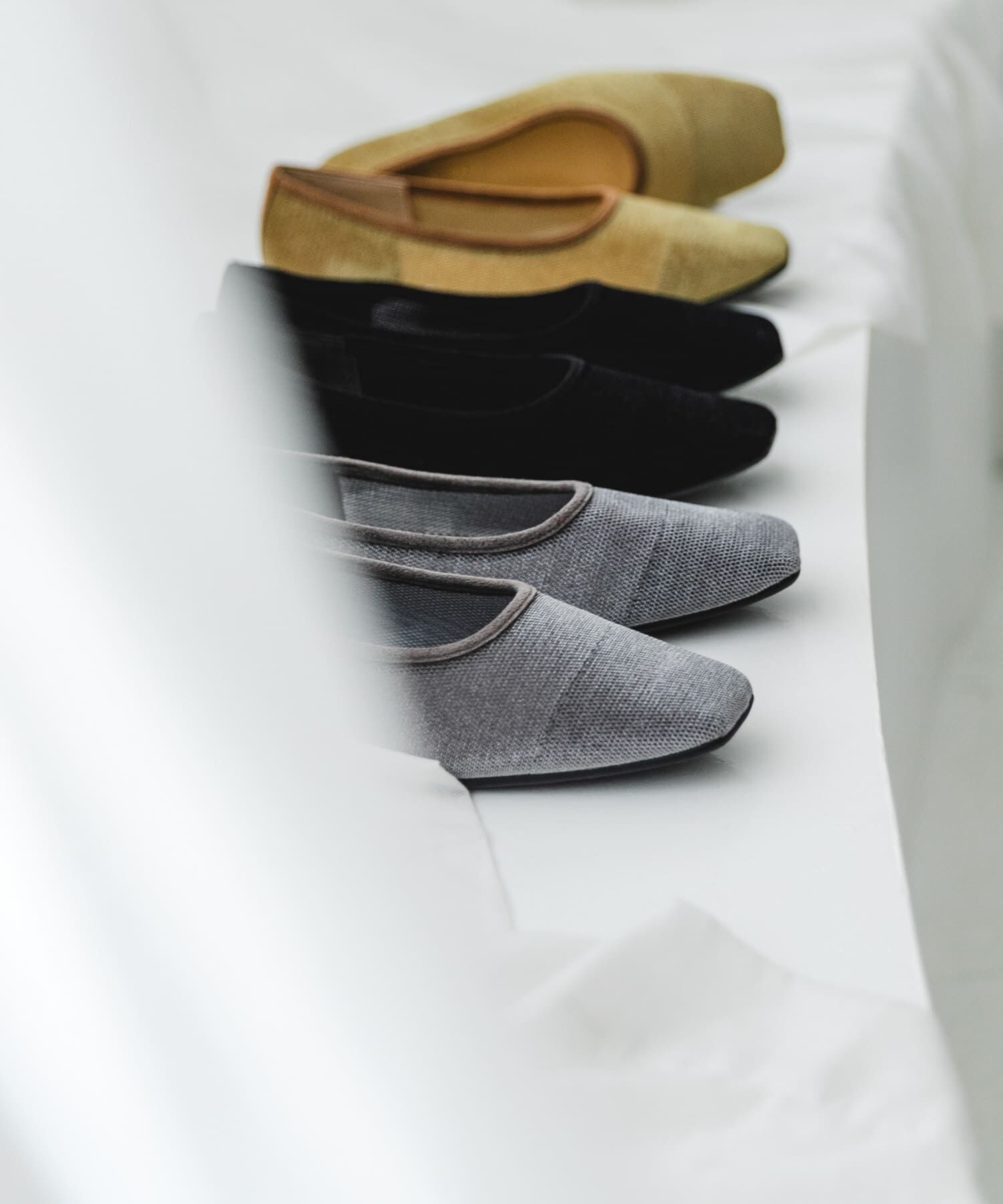 RODE SKO「『MADE IN JAPAN』スクエアベロアメッシュフラット」|バレエシューズ|