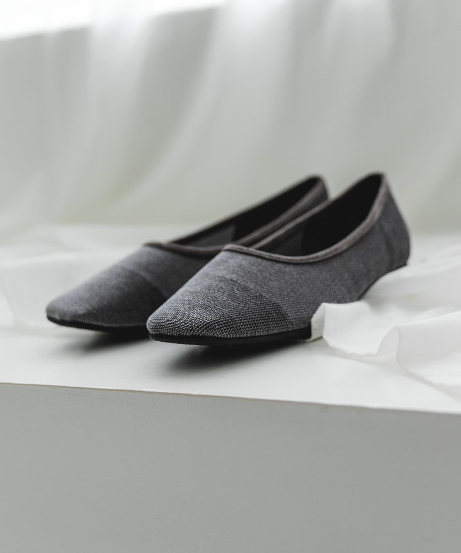 RODE SKO「『MADE IN JAPAN』スクエアベロアメッシュフラット」|バレエシューズ|