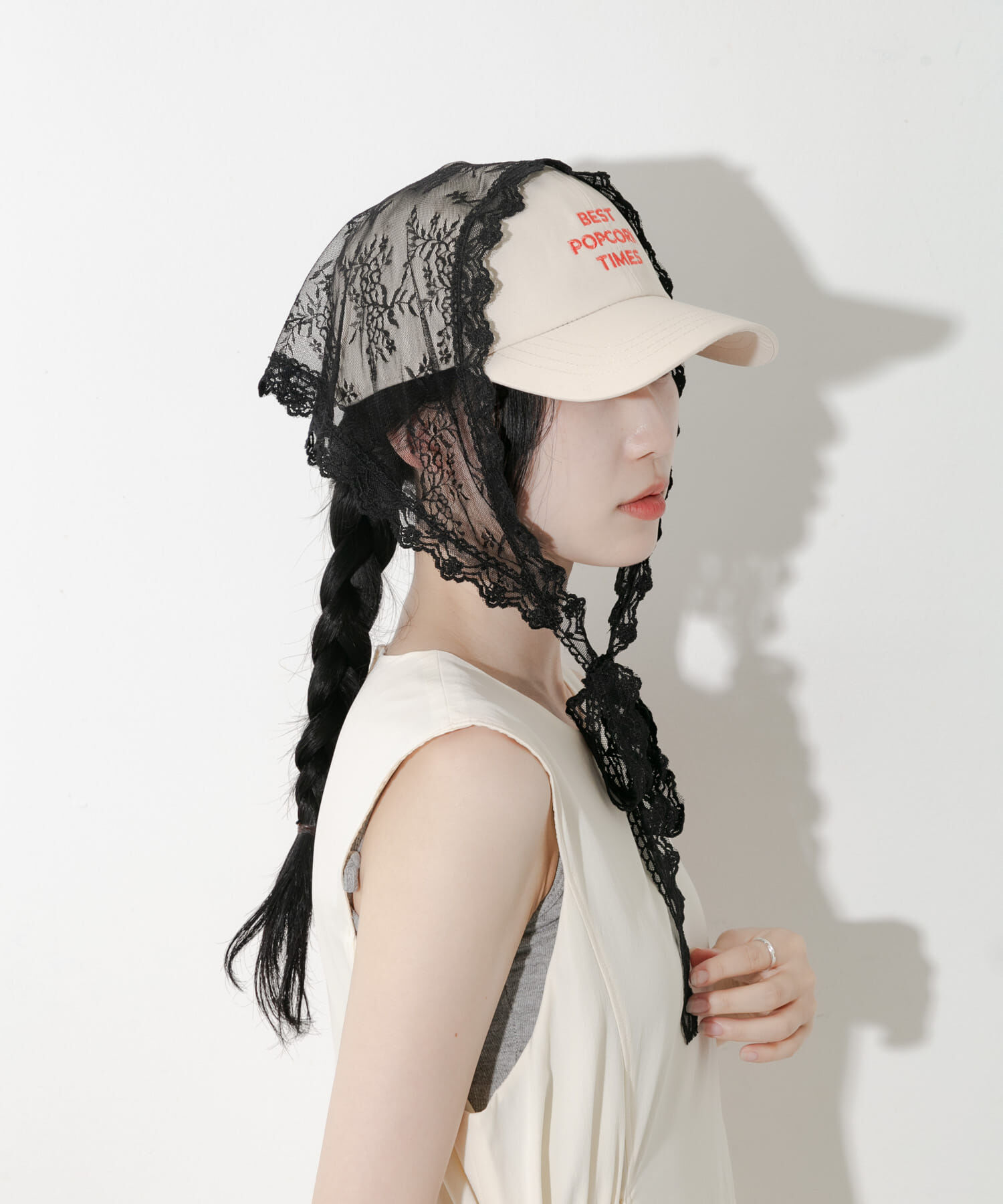 SMELLY「スカラップレースバブーシュカ」|バンダナ・スカーフ|