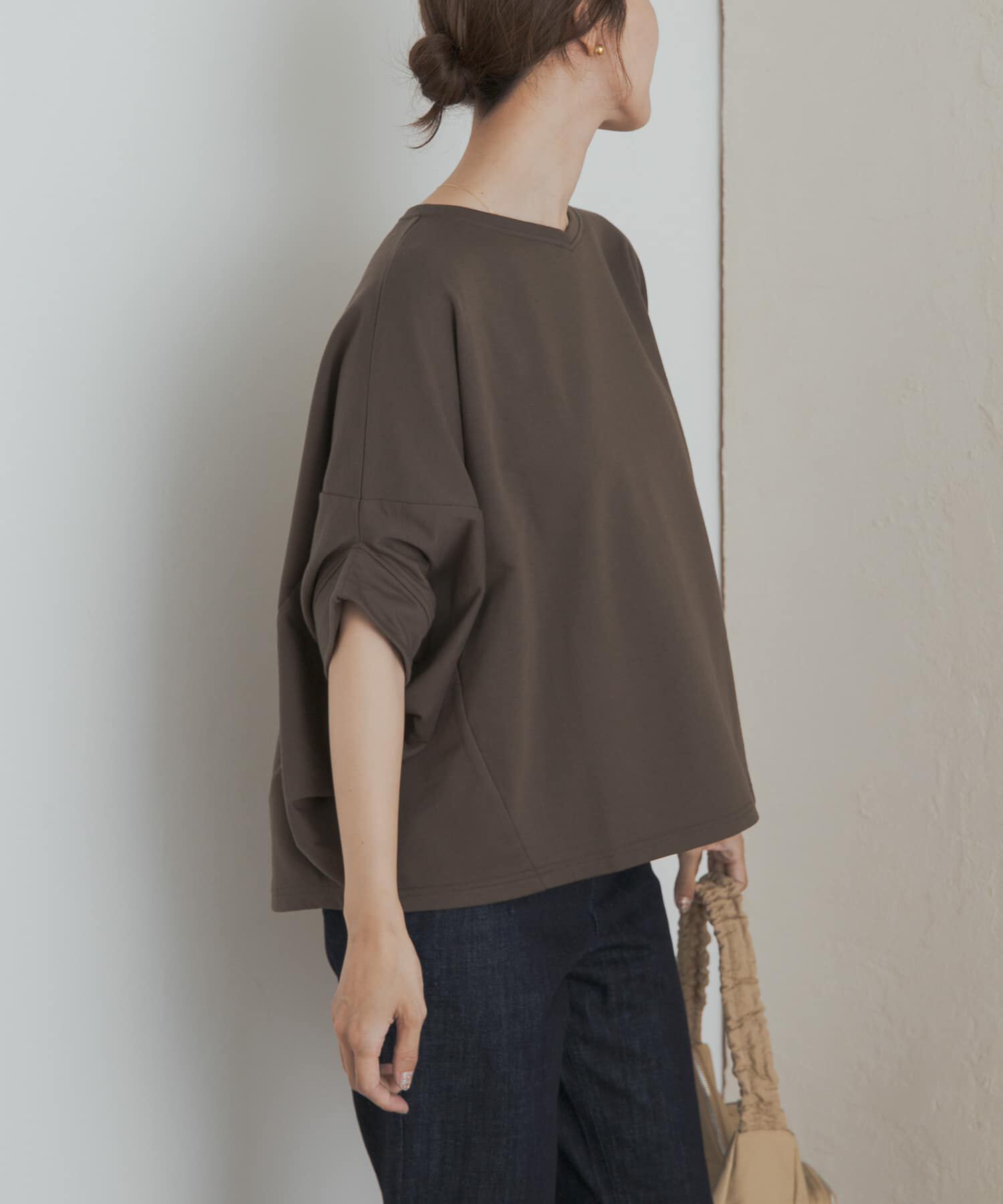 URBAN RESEARCH DOORS「『UR GREEN』ミニ裏毛変形プルオーバー」|Tシャツ・カットソー|