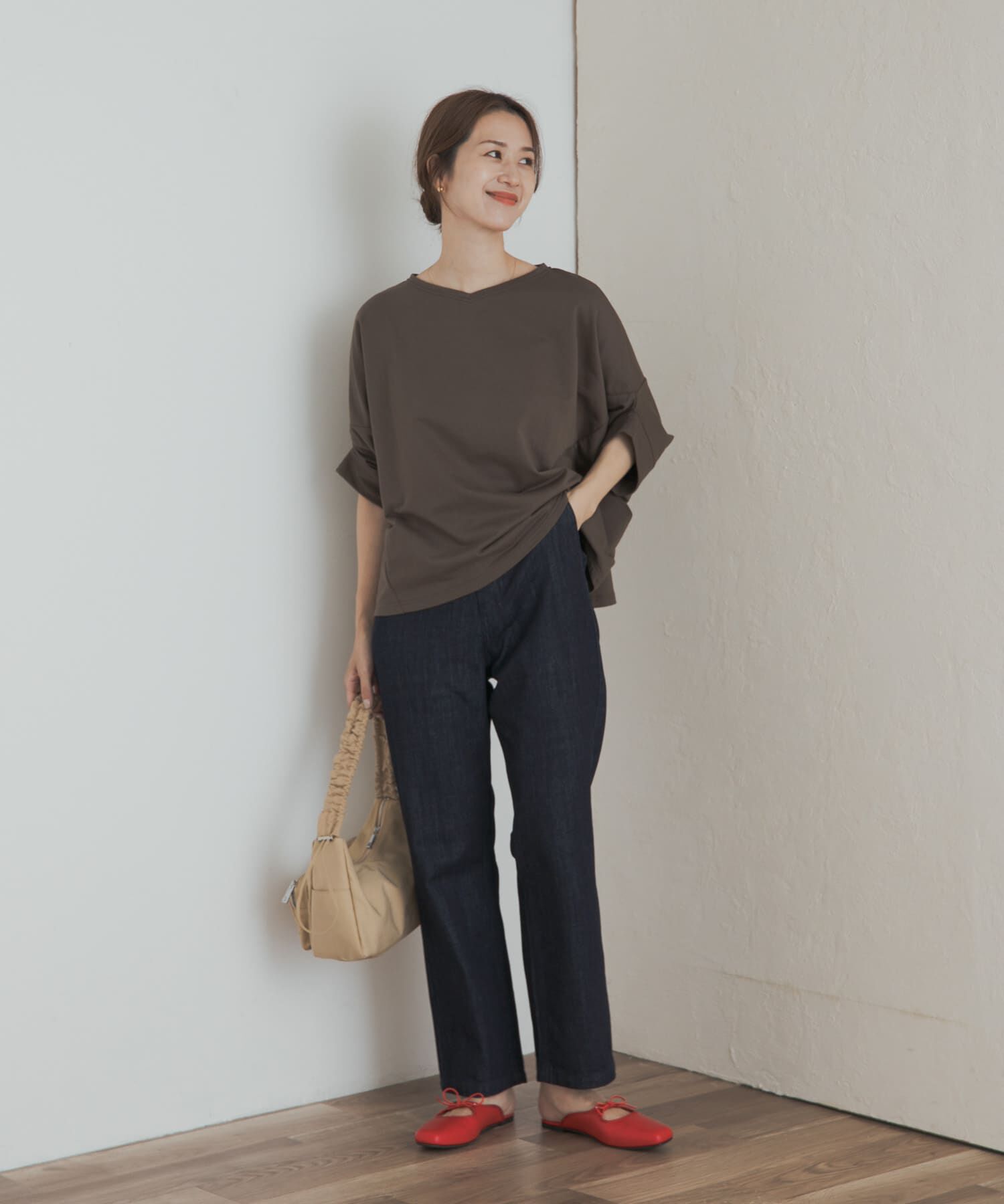 URBAN RESEARCH DOORS「『UR GREEN』ミニ裏毛変形プルオーバー」|Tシャツ・カットソー|