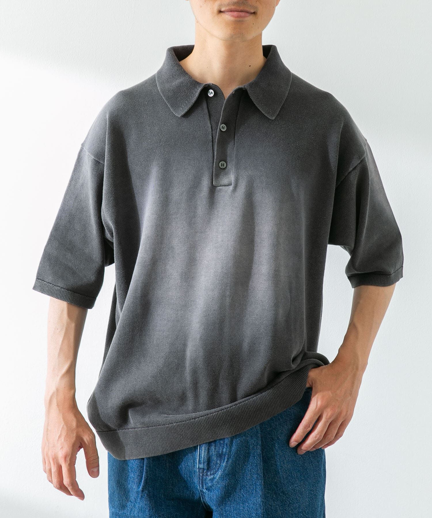 Sonny Label 「ピグメントニットポロシャツ」|ニット・セーター|