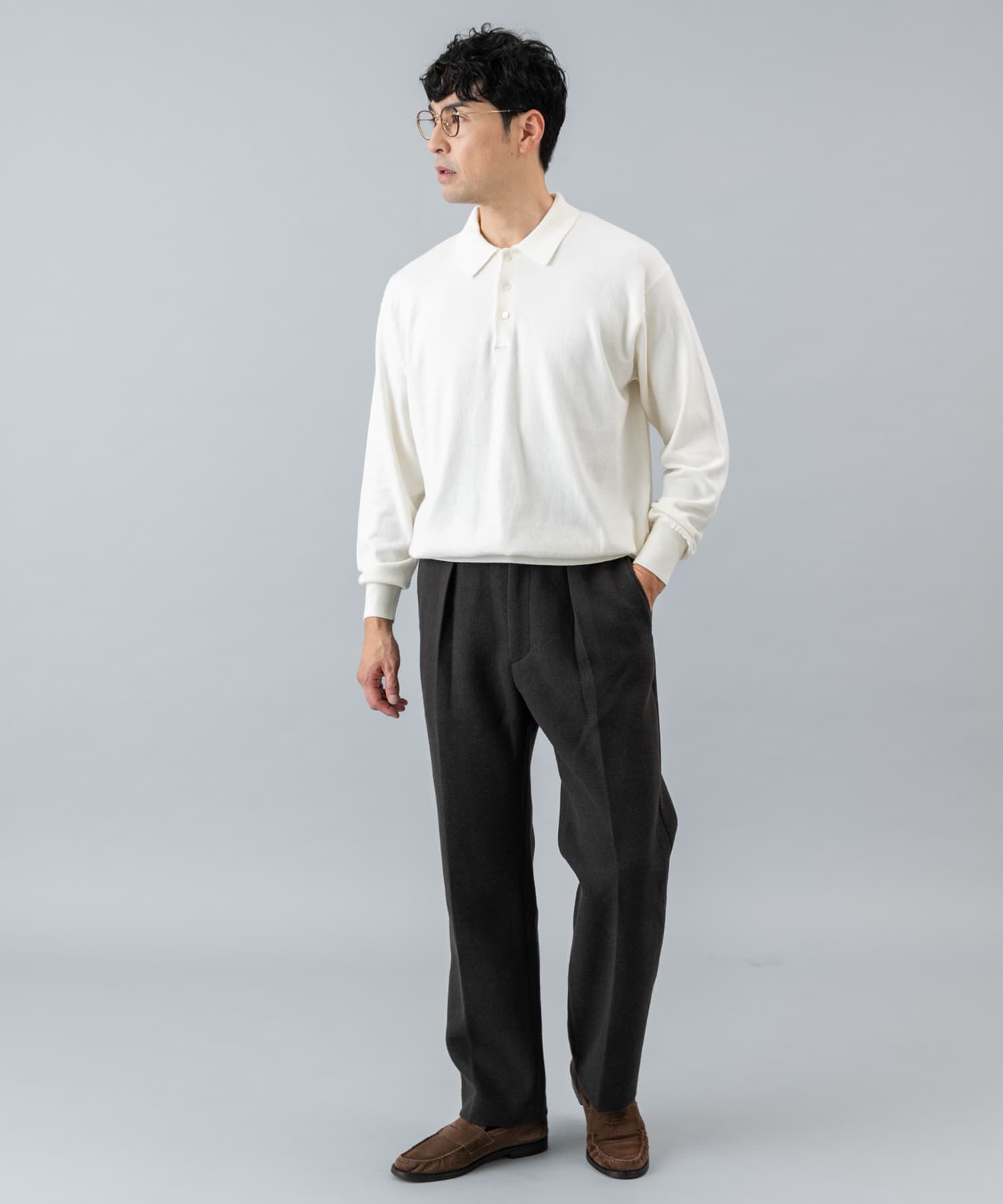 URBAN RESEARCH ROSSO「コットンカシミヤニットポロシャツ」|ニット・セーター|