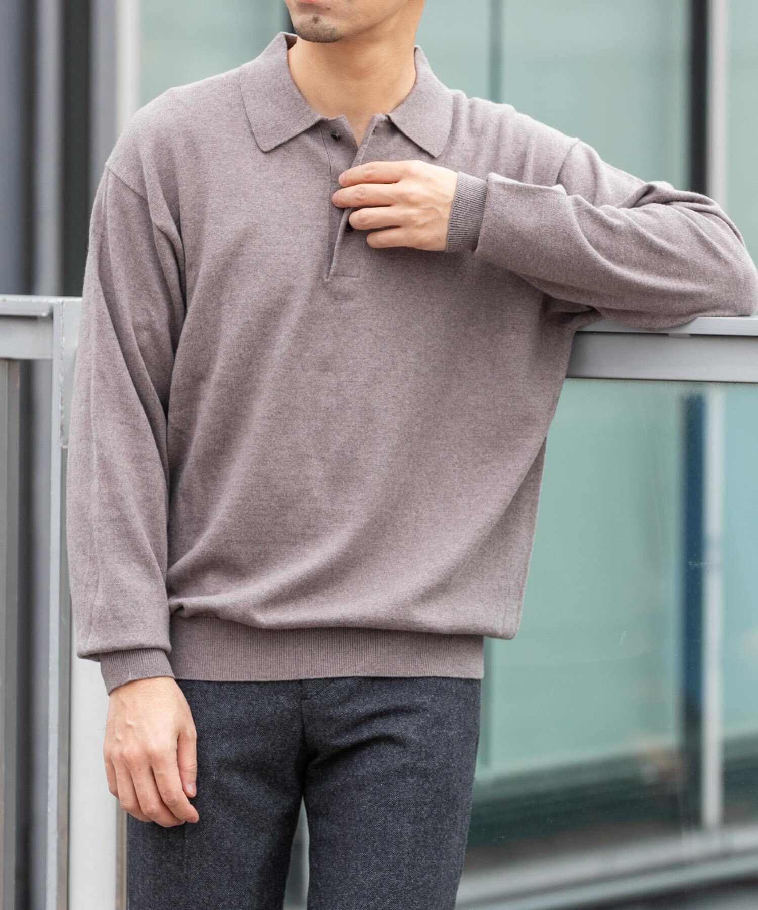 URBAN RESEARCH ROSSO「コットンカシミヤニットポロシャツ」|ニット・セーター|