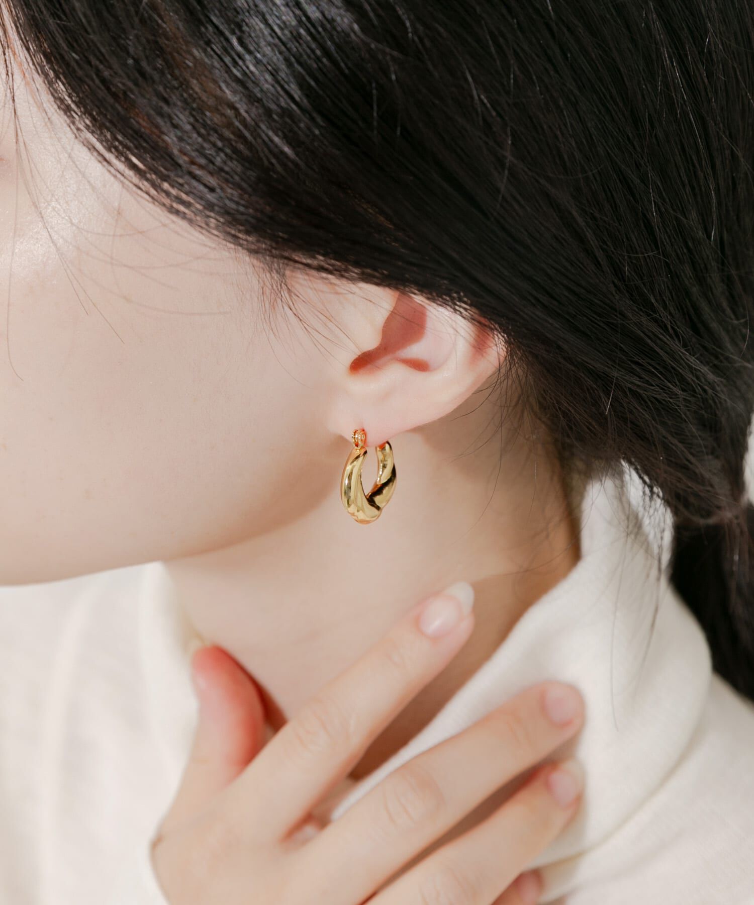 SMELLY「ステンレスデザインフープピアス」|ピアス|