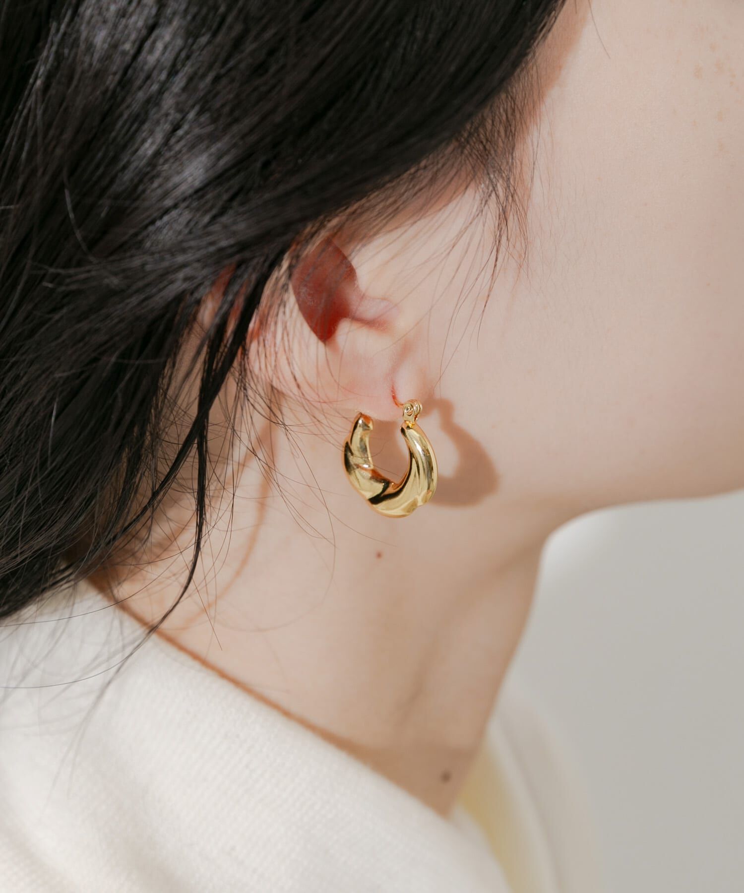 SMELLY「ステンレスデザインフープピアス」|ピアス|