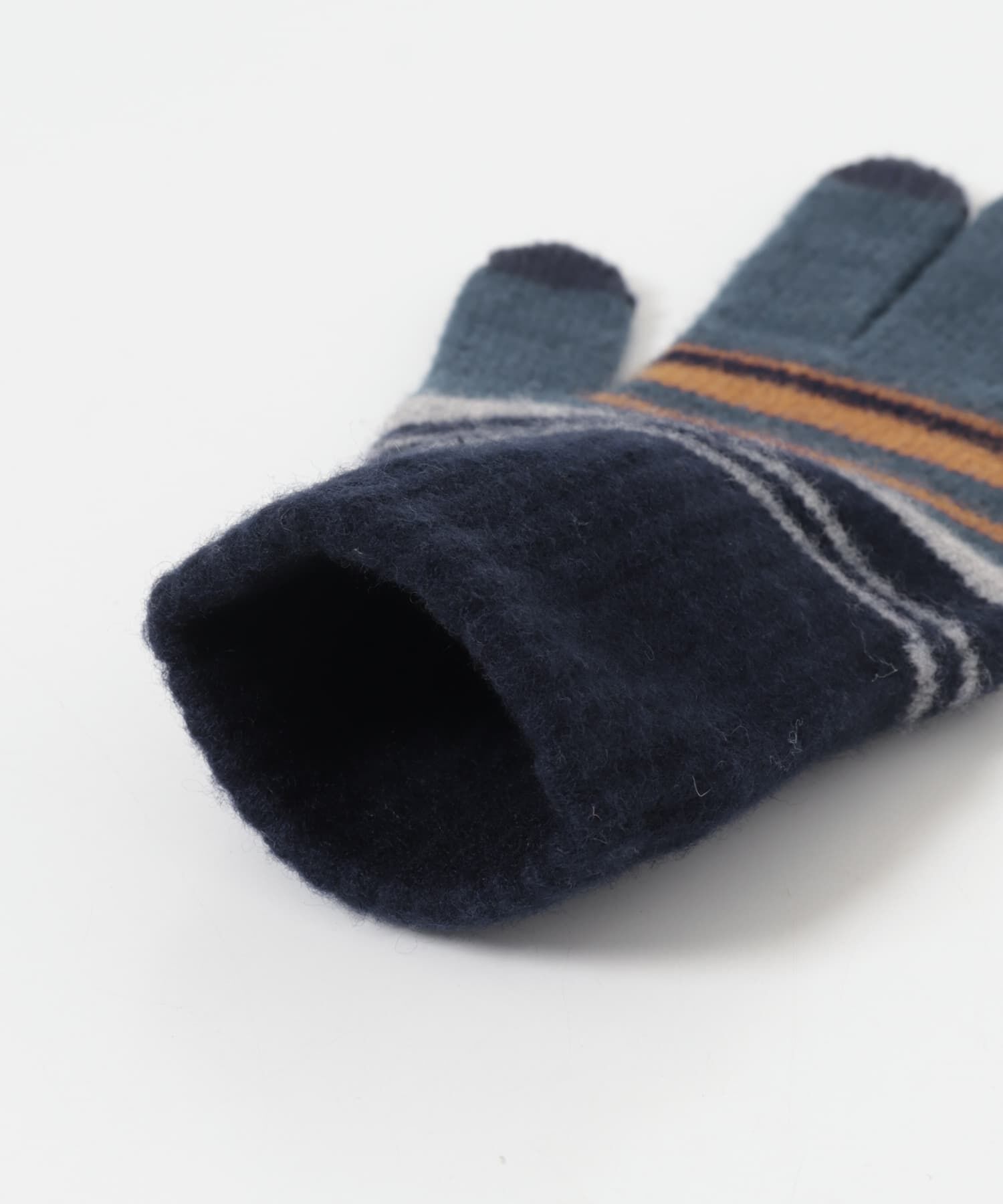 URBAN RESEARCH DOORS「ボーダーニットグローブ(スマホ対応)」|手袋|