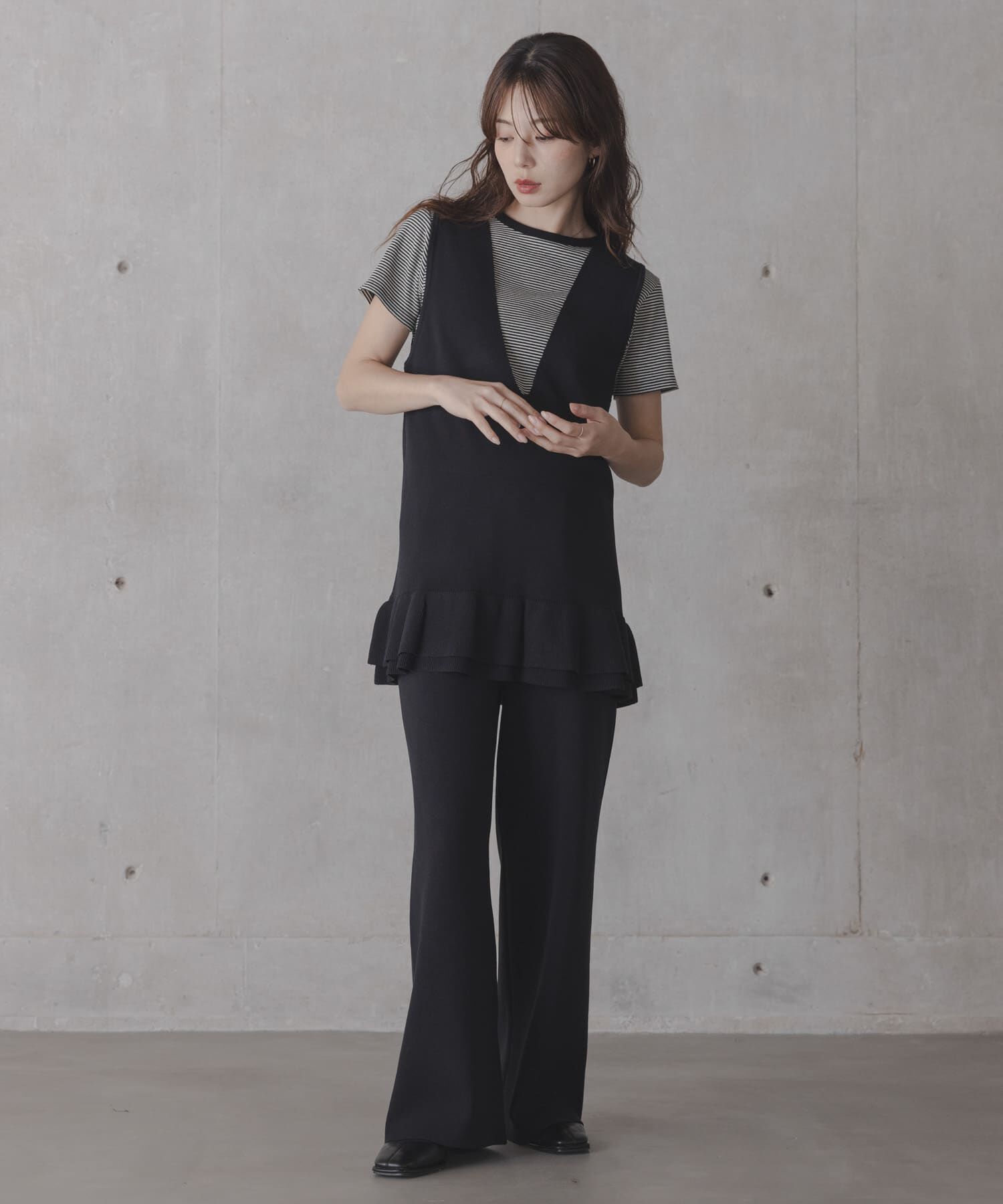 Sonny Label 「フリルチュニックベスト パンツSET」|ニット・セーター|