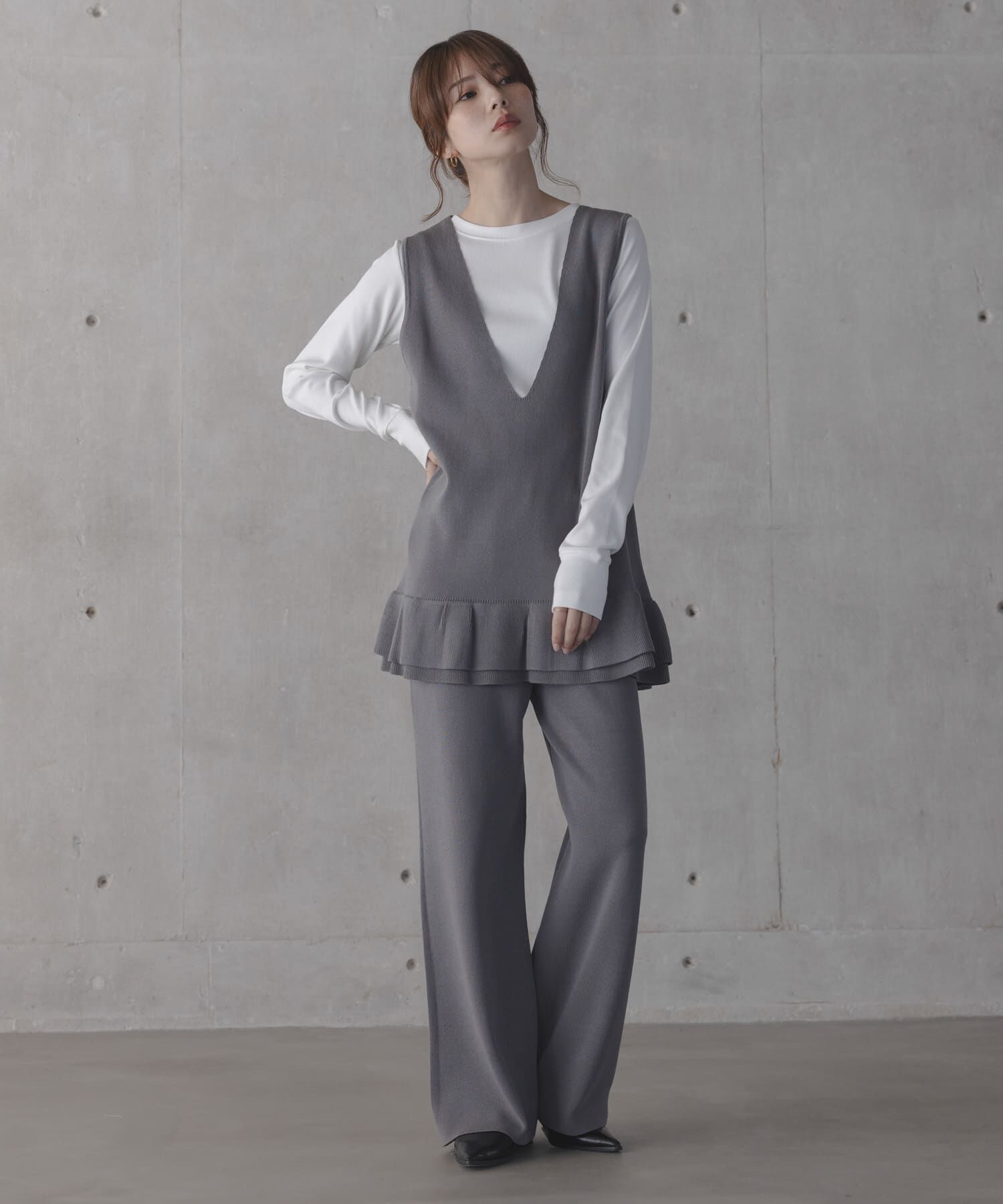 Sonny Label 「フリルチュニックベスト パンツSET」|ニット・セーター|