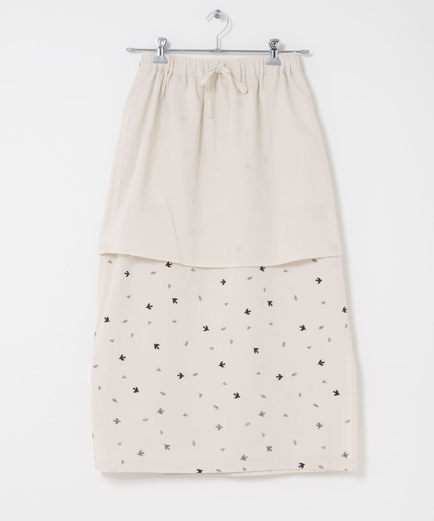 かぐれ「ツバメ刺繍ラップスカート」|スカート|