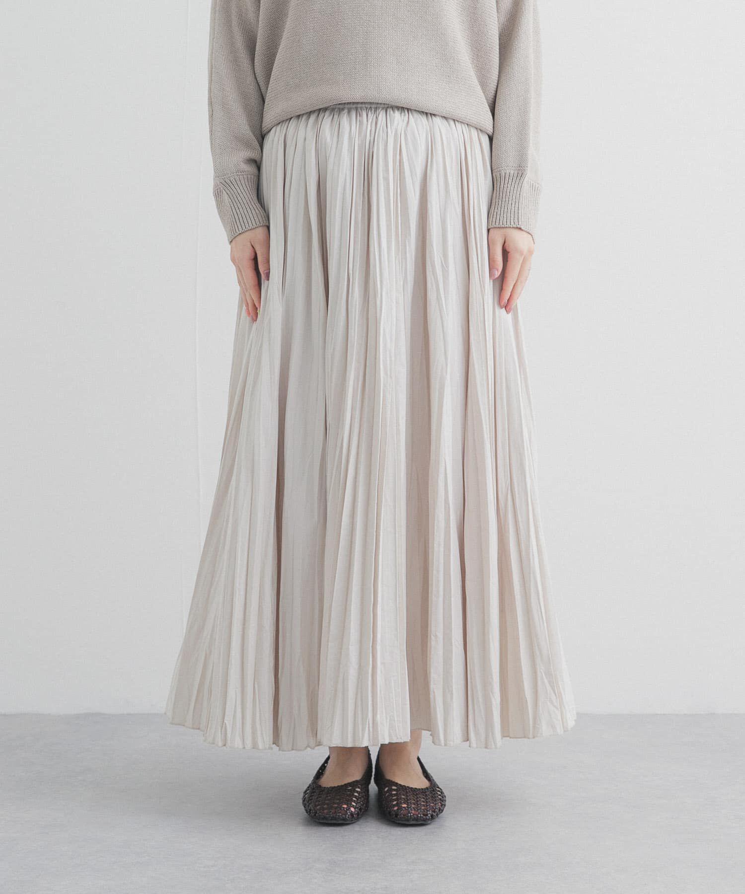 URBAN RESEARCH DOORS「タフタランダムプリーツスカート」|スカート|