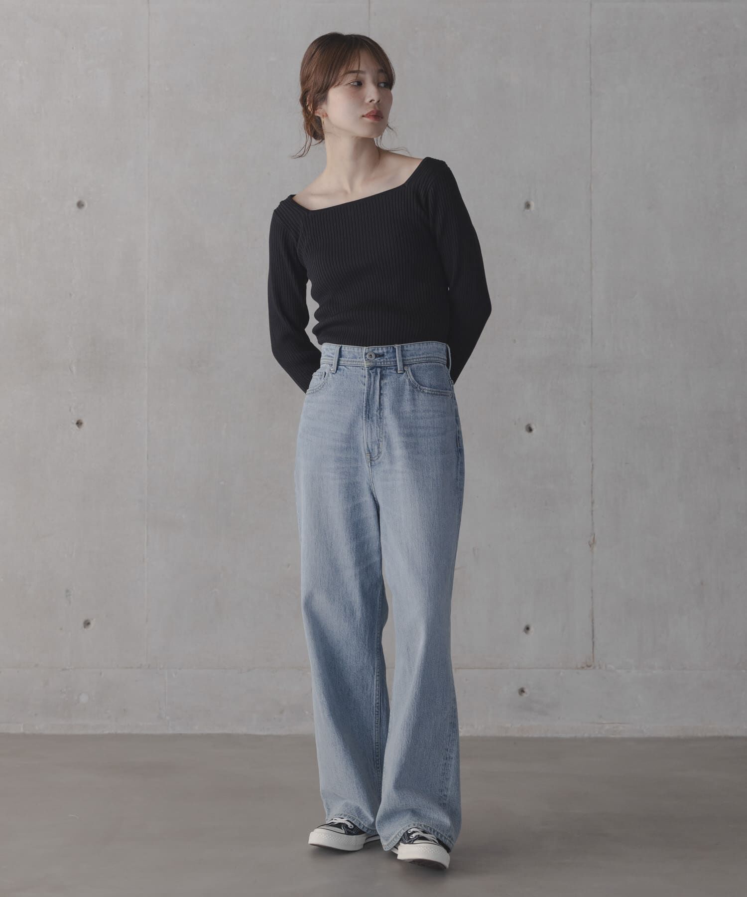 Sonny Label 「『WEB限定』シルク混スクエアネックニット」|ニット・セーター|