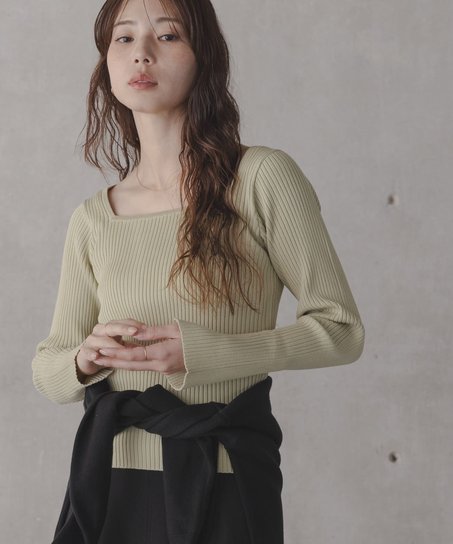 Sonny Label 「『WEB限定』シルク混スクエアネックニット」|ニット・セーター|