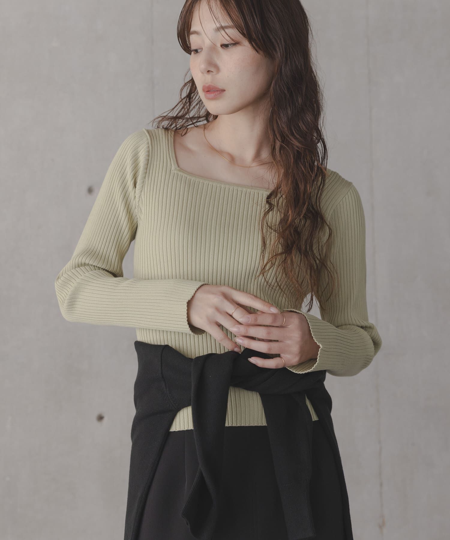 Sonny Label 「『WEB限定』シルク混スクエアネックニット」|ニット・セーター|