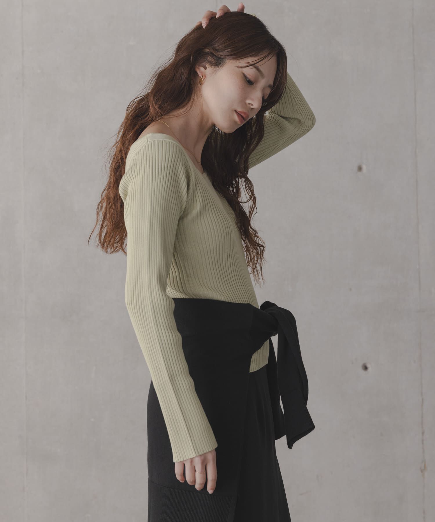 Sonny Label 「『WEB限定』シルク混スクエアネックニット」|ニット・セーター|