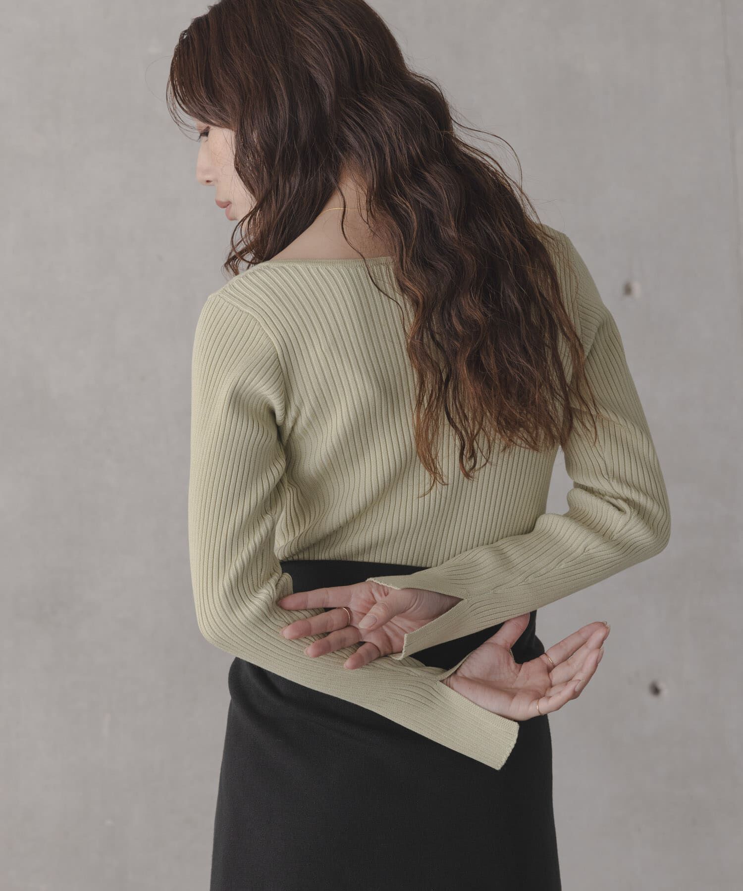 Sonny Label 「『WEB限定』シルク混スクエアネックニット」|ニット・セーター|