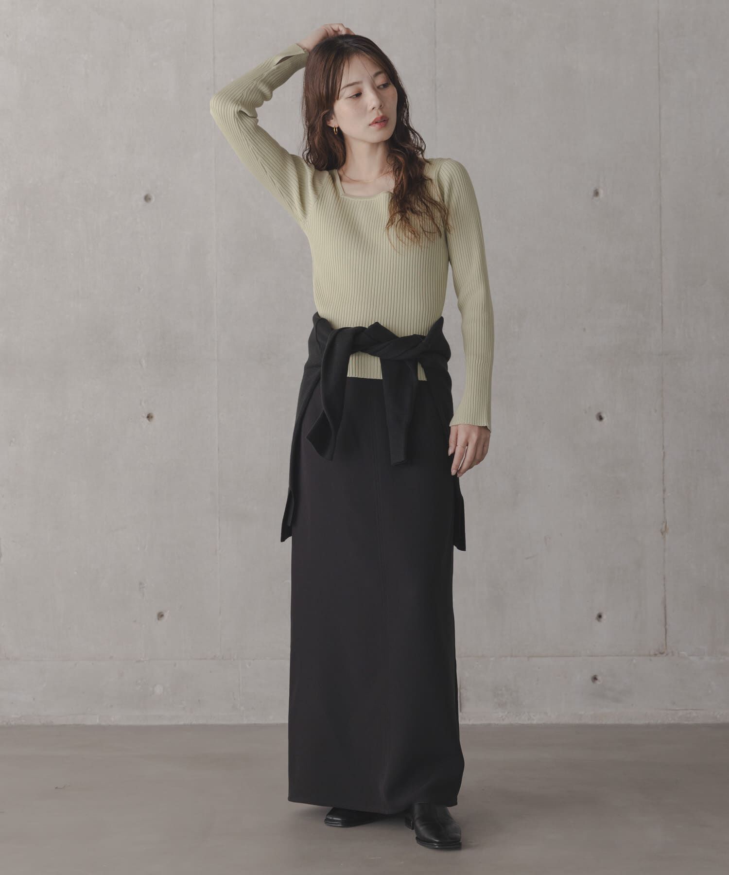 Sonny Label 「『WEB限定』シルク混スクエアネックニット」|ニット・セーター|