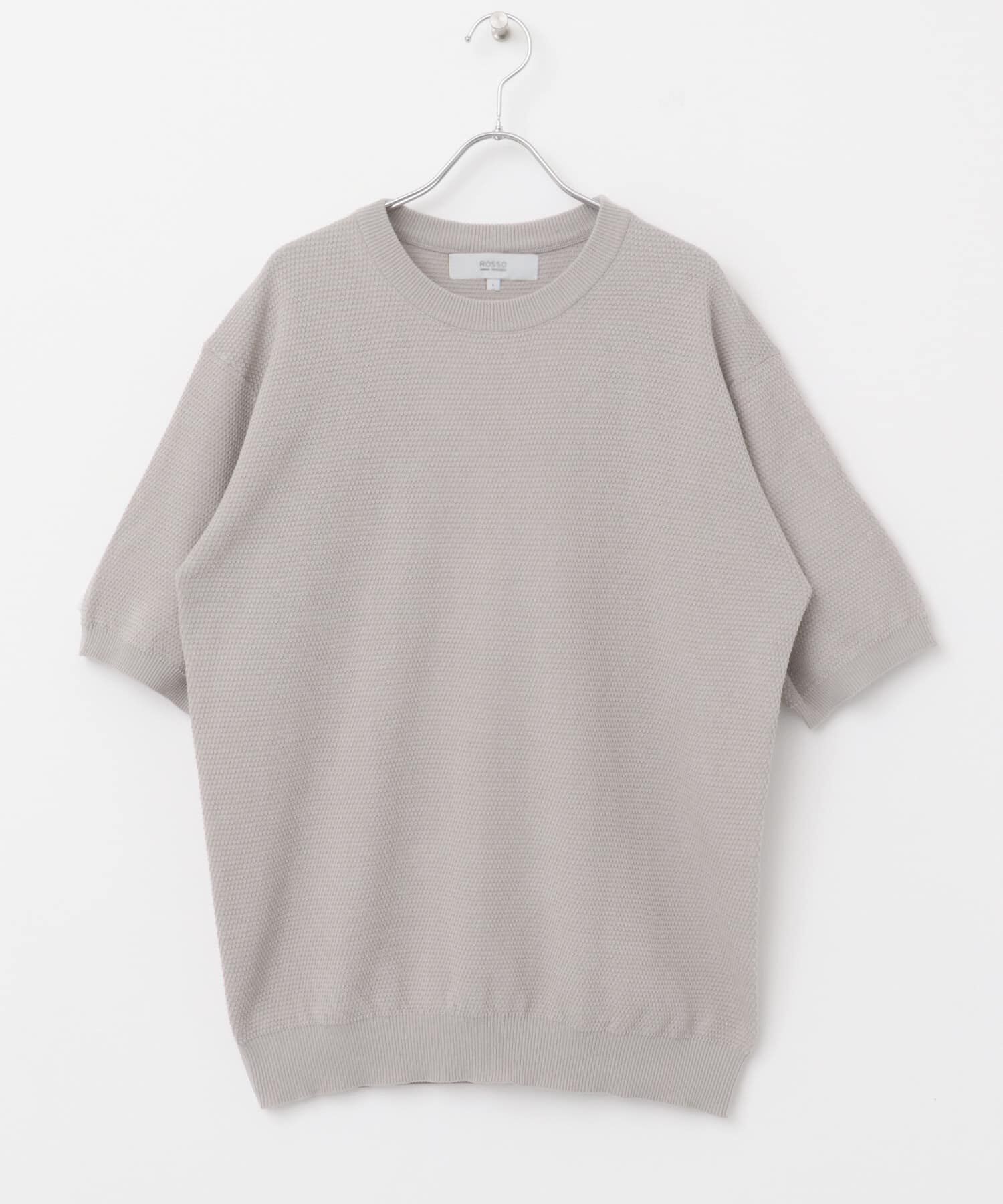 URBAN RESEARCH ROSSO「『WEB限定』変形カノコ半袖クルーネックニット」|ニット・セーター|