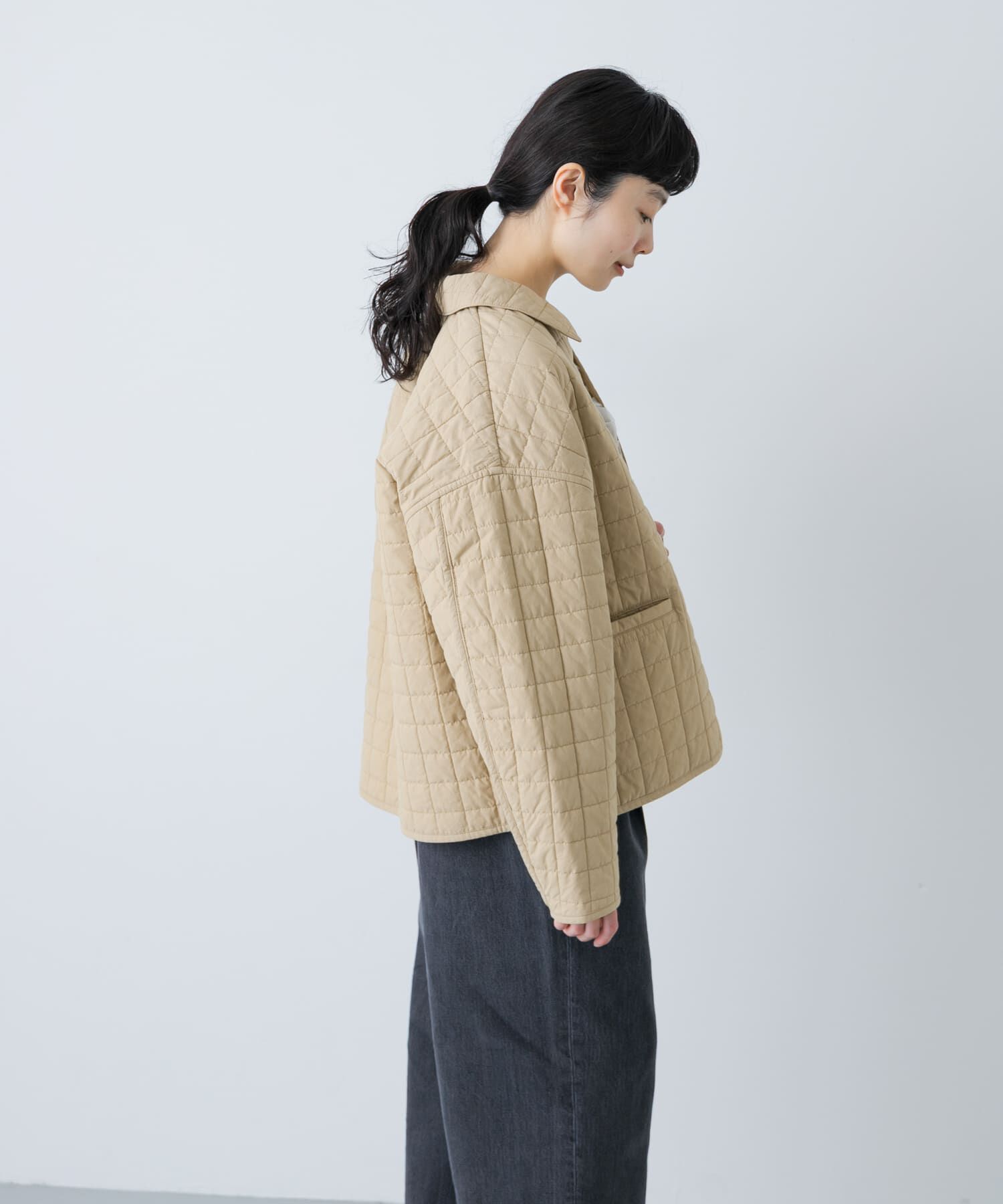 かぐれ「コットンキルトジャケット」|ダウン|