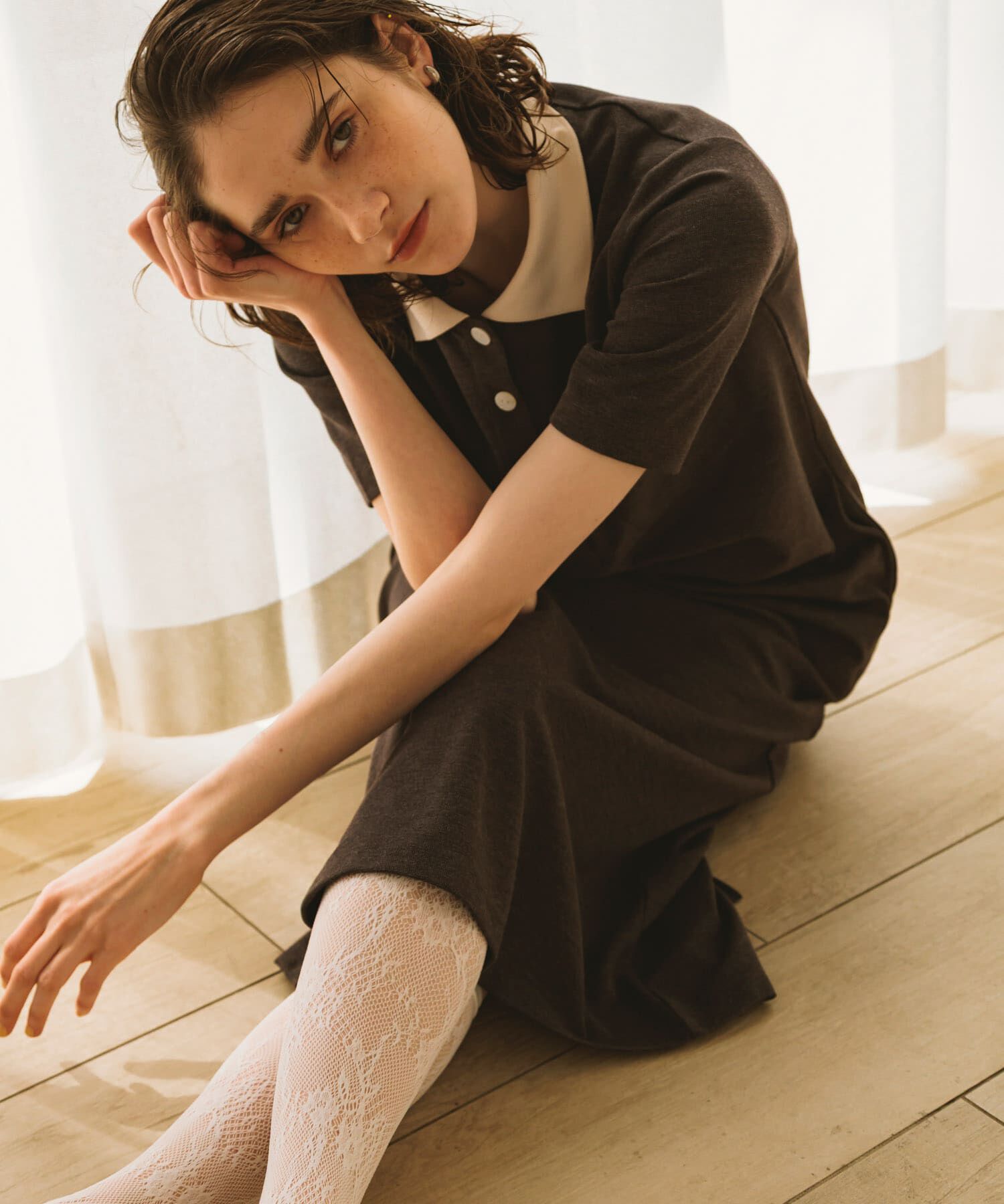 Sonny Label 「カットポロワンピース」|ワンピース|チャコールグレー