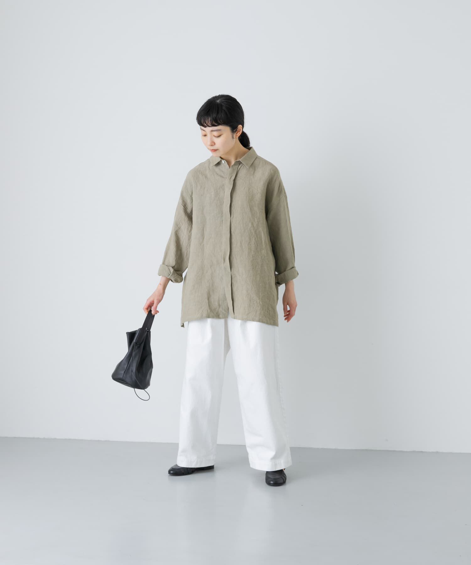 かぐれ「『ユニセックス』ドライリネンボックスシャツ」|シャツ・ブラウス|