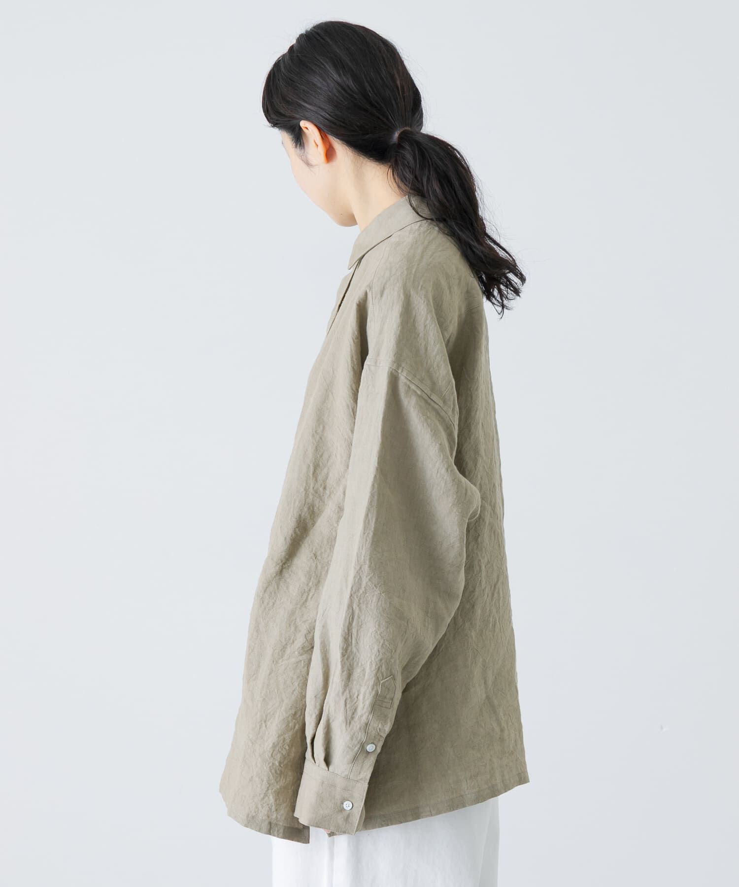 かぐれ「『ユニセックス』ドライリネンボックスシャツ」|シャツ・ブラウス|