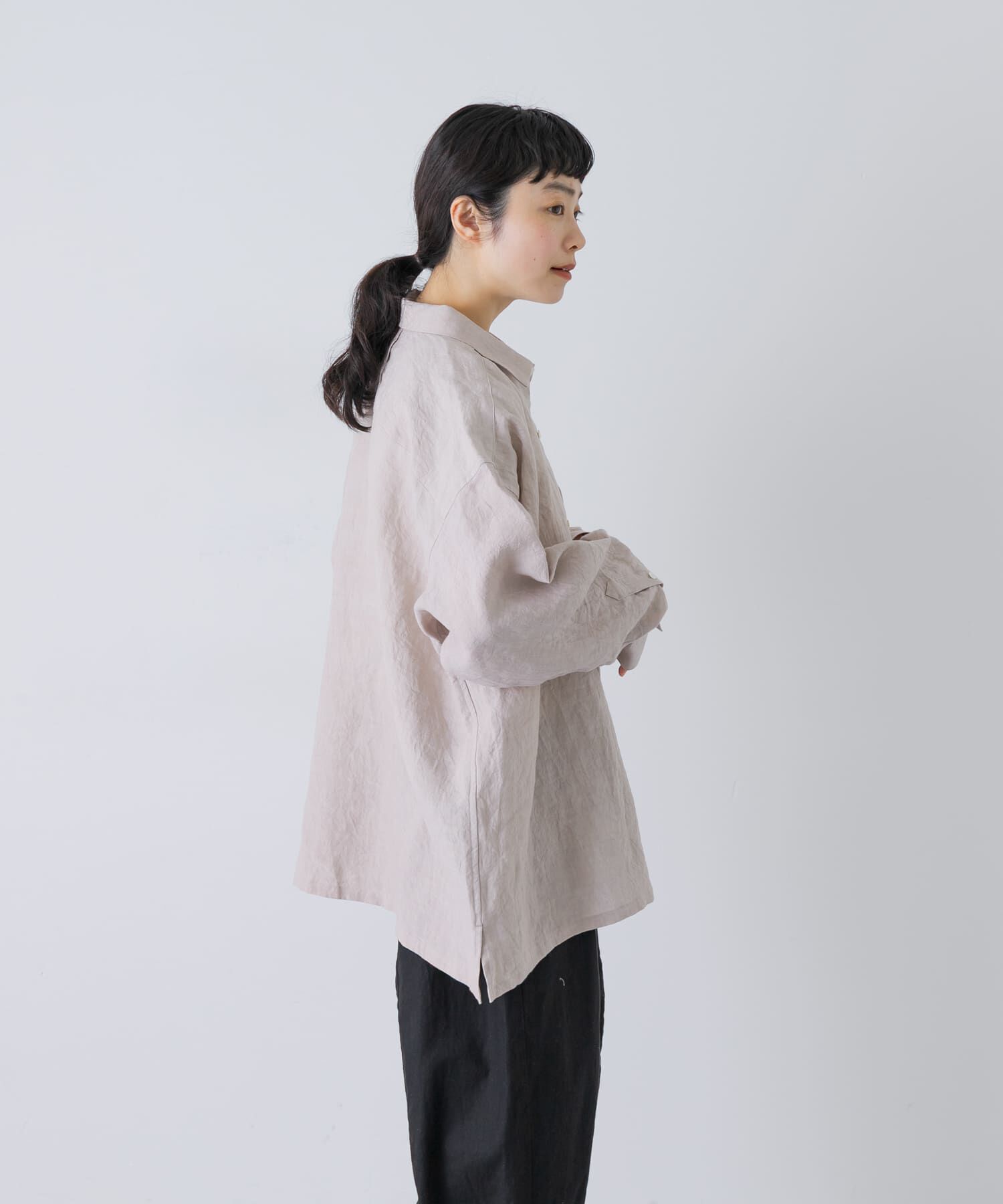 かぐれ「『ユニセックス』ドライリネンボックスシャツ」|シャツ・ブラウス|