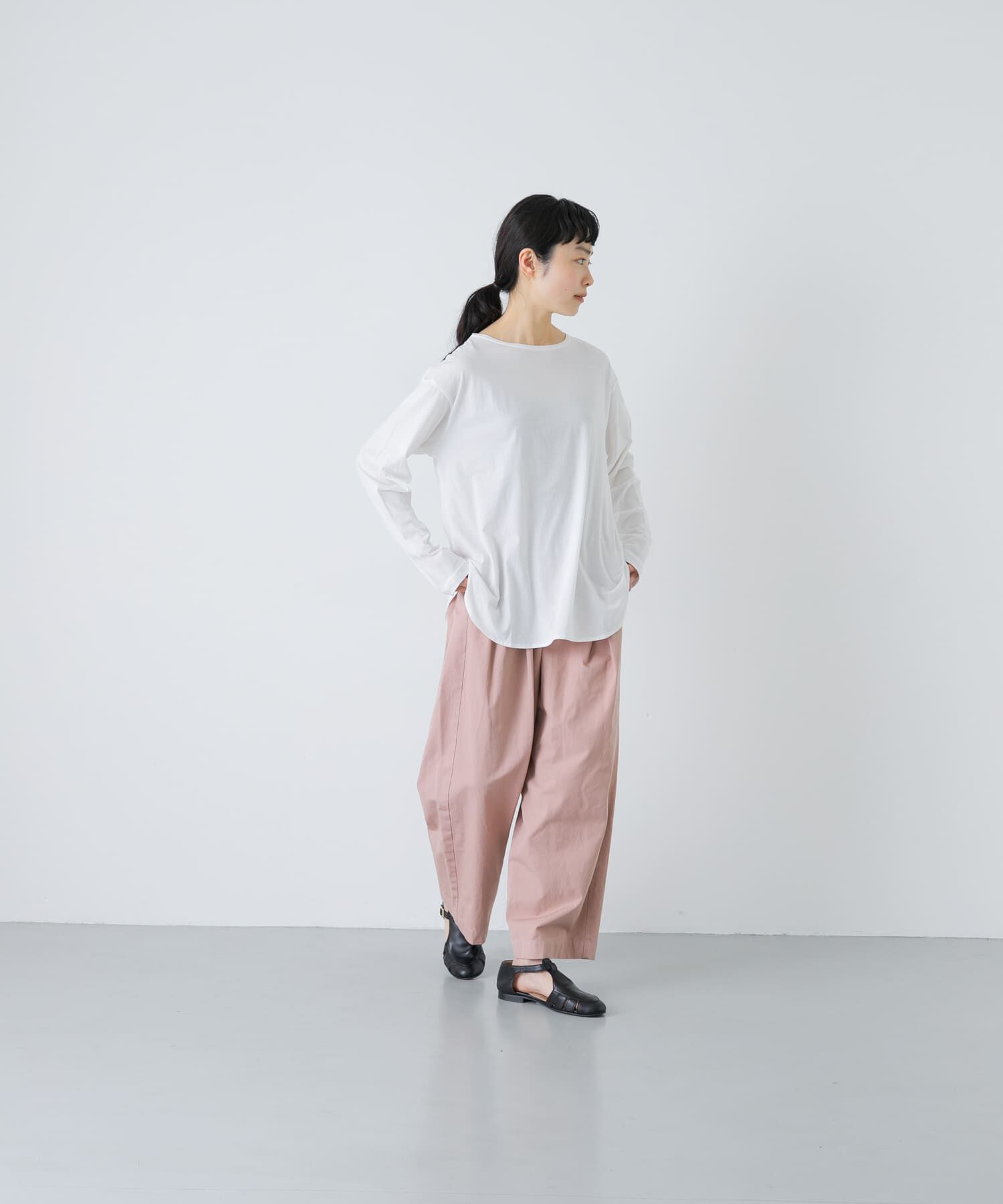 かぐれ「シフォン天竺カットソー」|Tシャツ・カットソー|