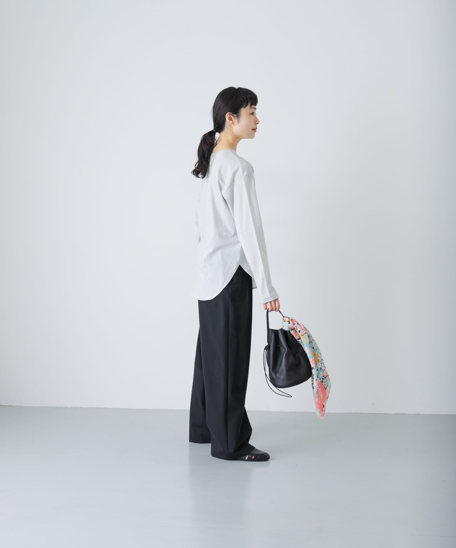 かぐれ「シフォン天竺カットソー」|Tシャツ・カットソー|