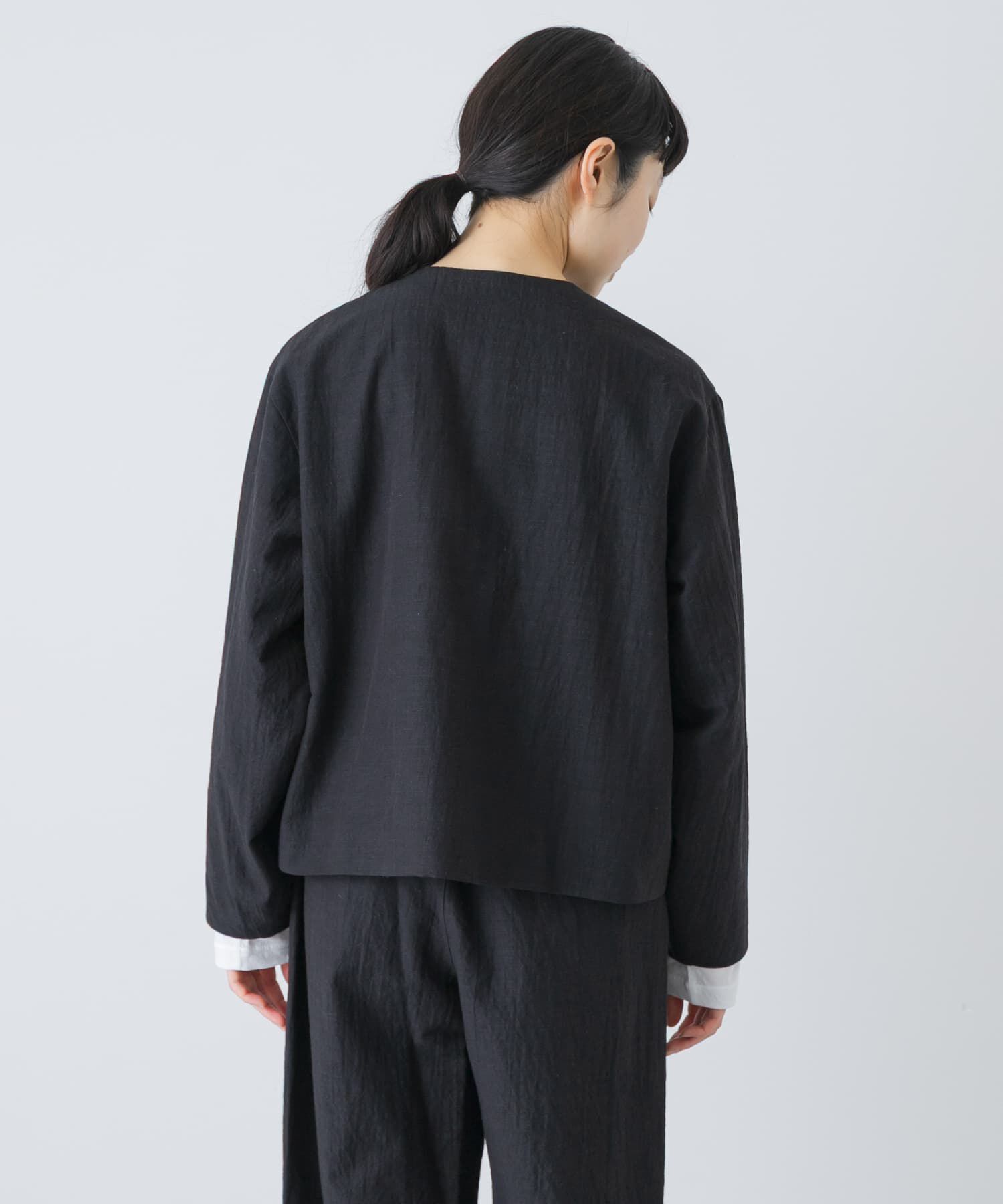 かぐれ「『セットアップ対応』 ノーカラーショートジャケット」|ノーカラージャケット|