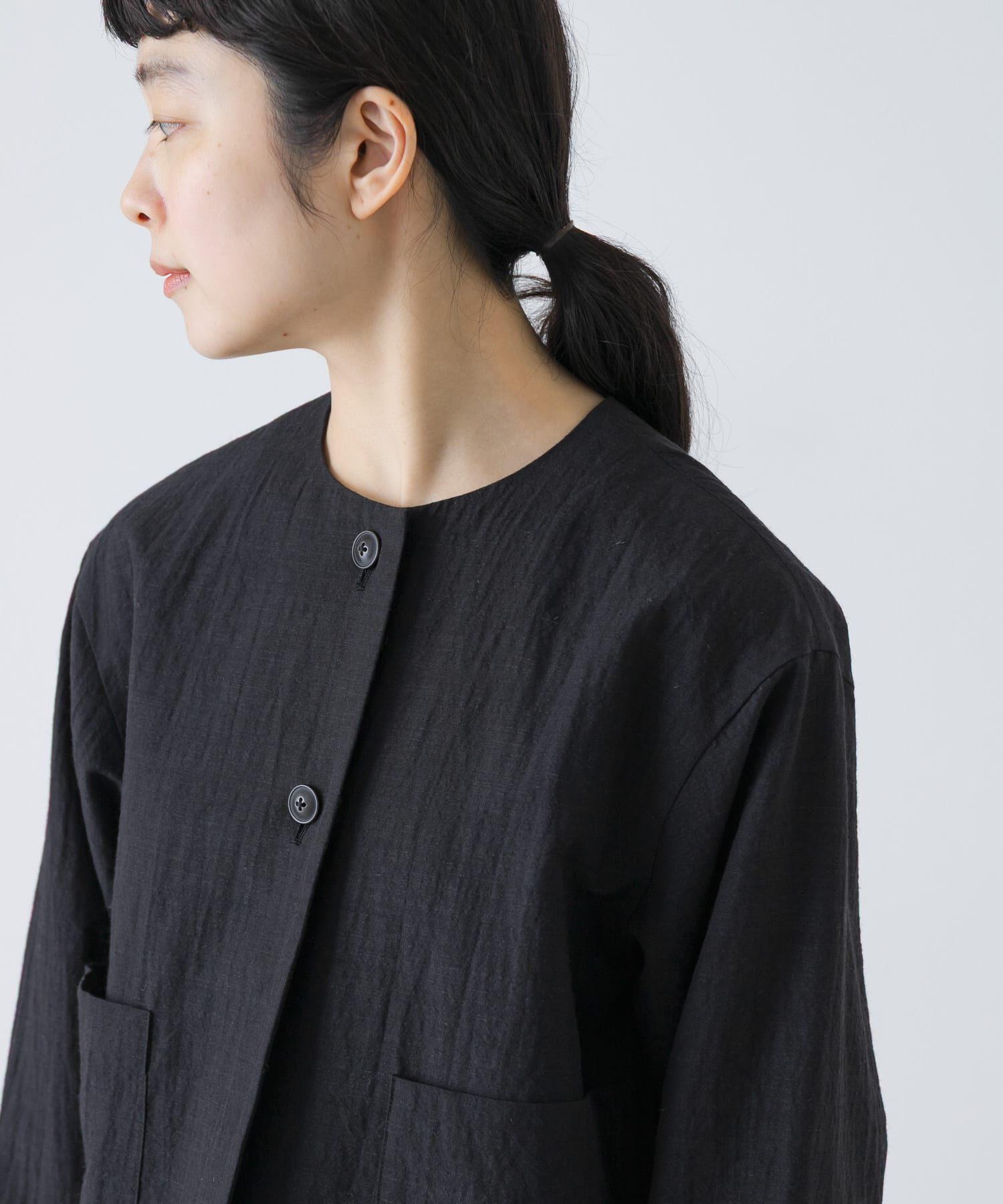 かぐれ「『セットアップ対応』 ノーカラーショートジャケット」|ノーカラージャケット|