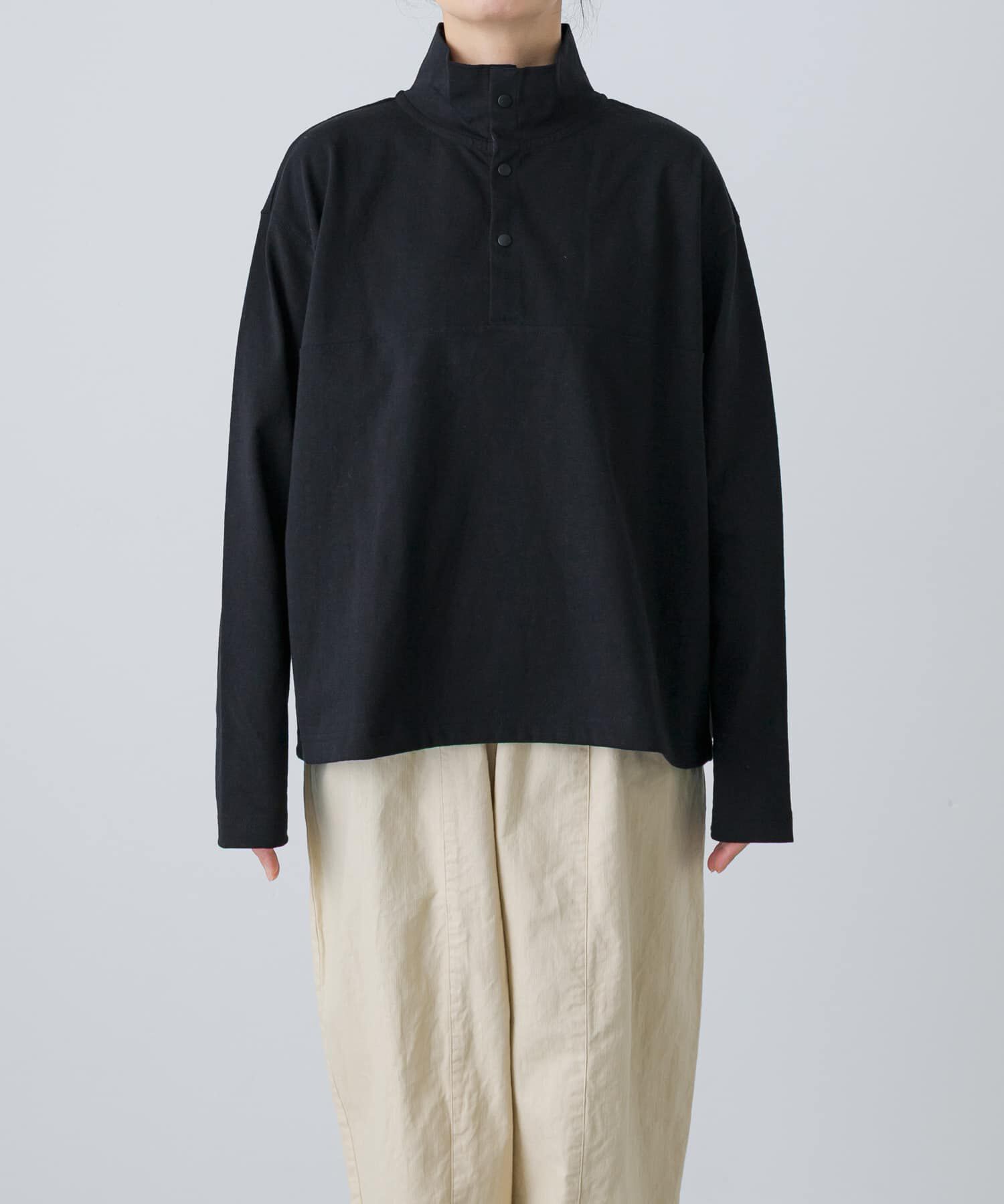 かぐれ「ハーフボタンプルオーバー」|Tシャツ・カットソー|