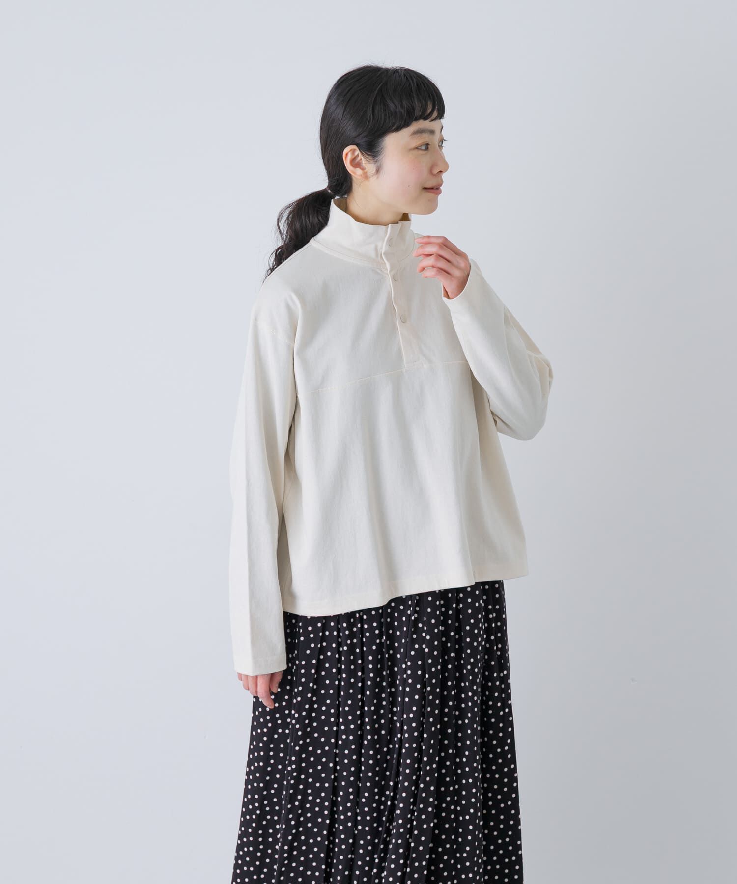 かぐれ「ハーフボタンプルオーバー」|Tシャツ・カットソー|