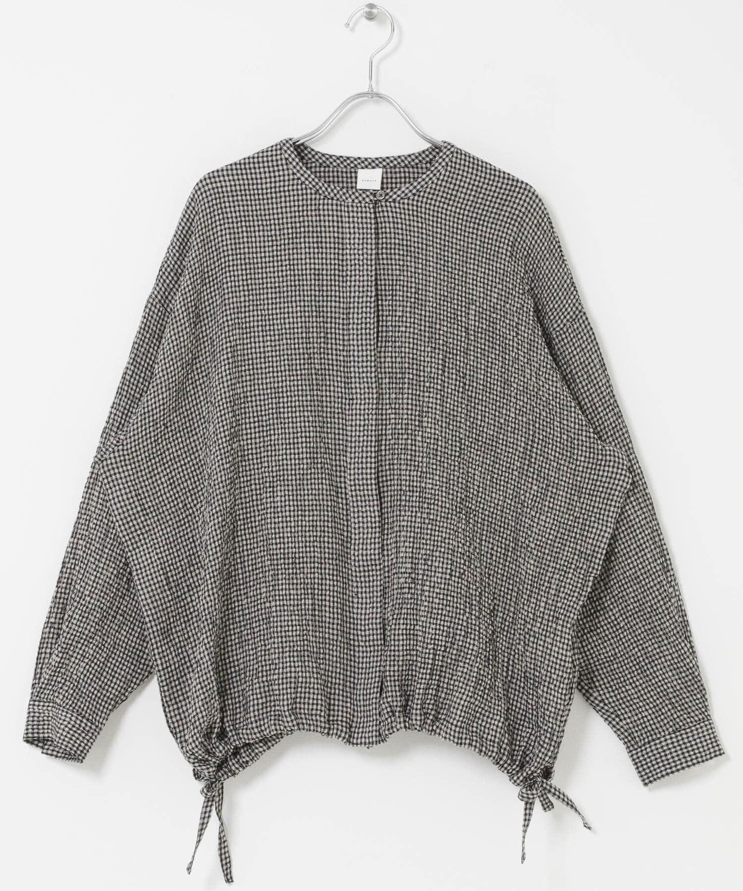 かぐれ「リネンレーヨンチェックシャツカーディガン」|シャツ・ブラウス|