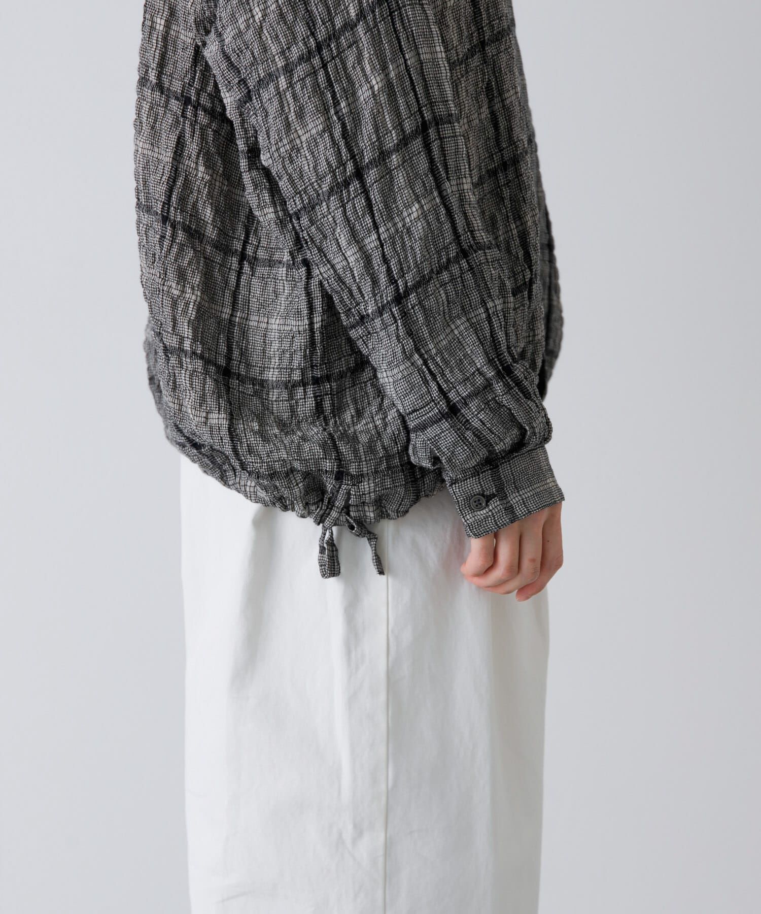 かぐれ「リネンレーヨンチェックシャツカーディガン」|シャツ・ブラウス|