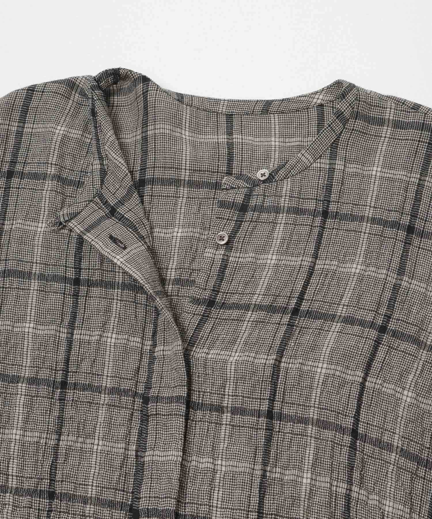 かぐれ「リネンレーヨンチェックシャツカーディガン」|シャツ・ブラウス|