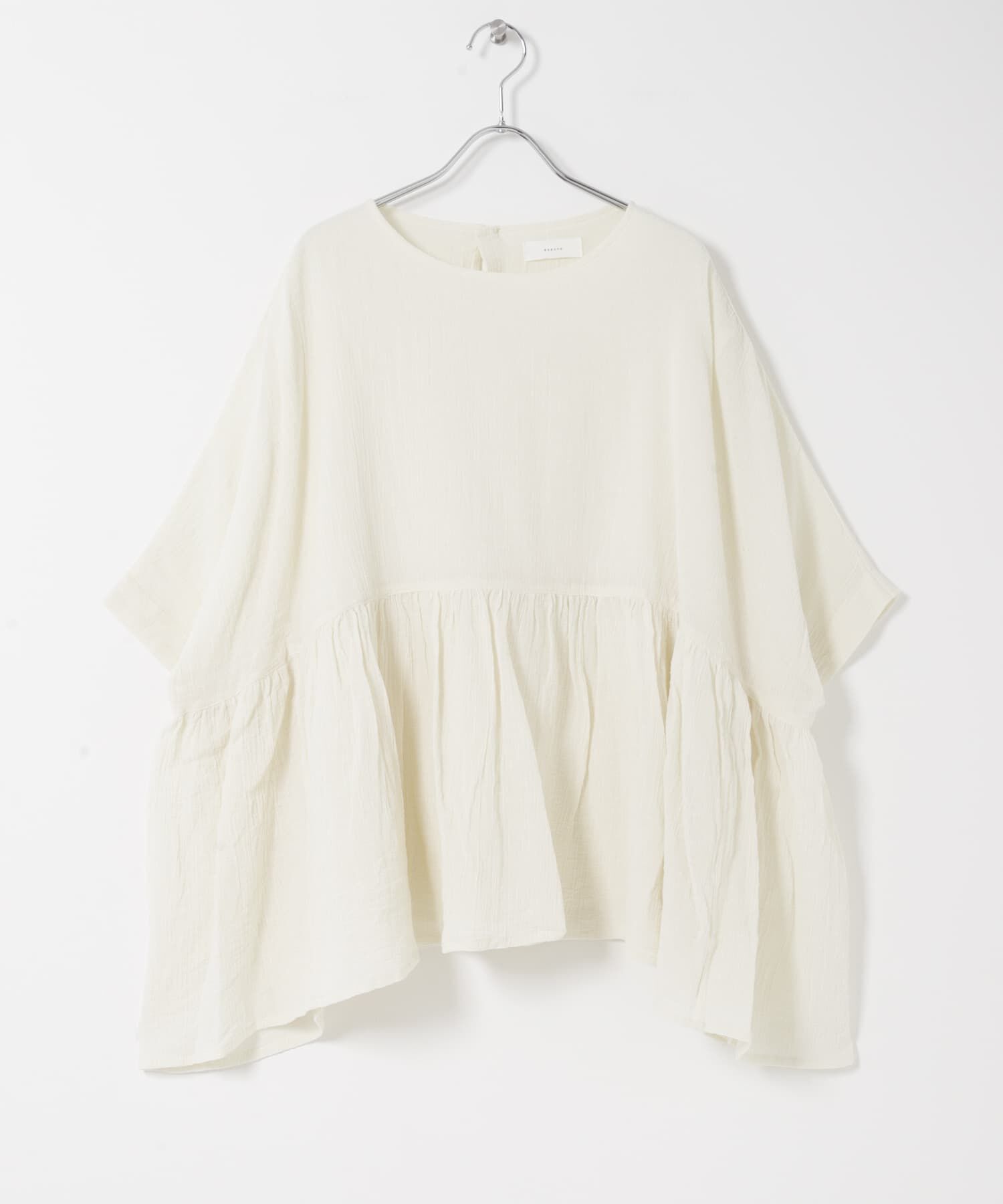 かぐれ「コットンクレープギャザーブラウス」|シャツ・ブラウス|