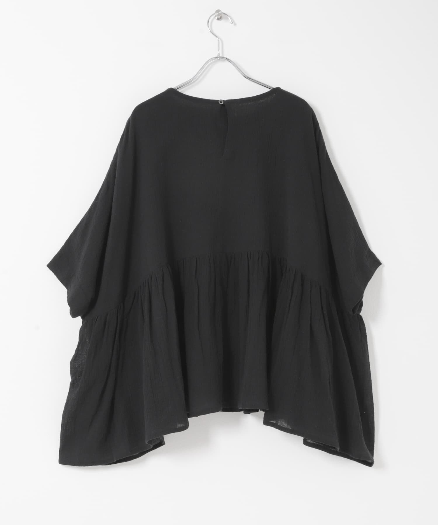 かぐれ「コットンクレープギャザーブラウス」|シャツ・ブラウス|